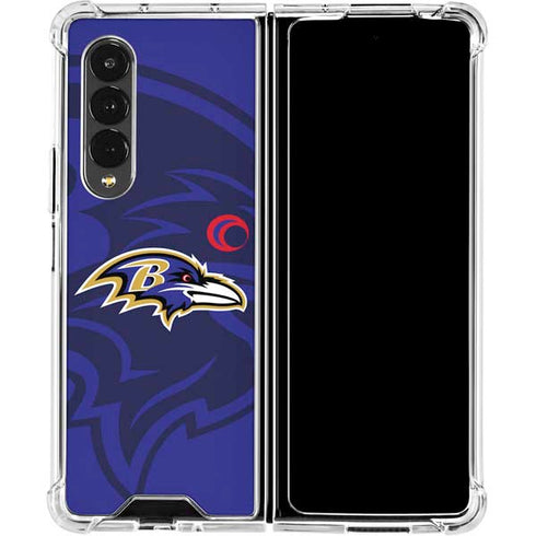 NFL Baltimore Ravens Double Vision Galaxy Z Fold4 5G Clear Case